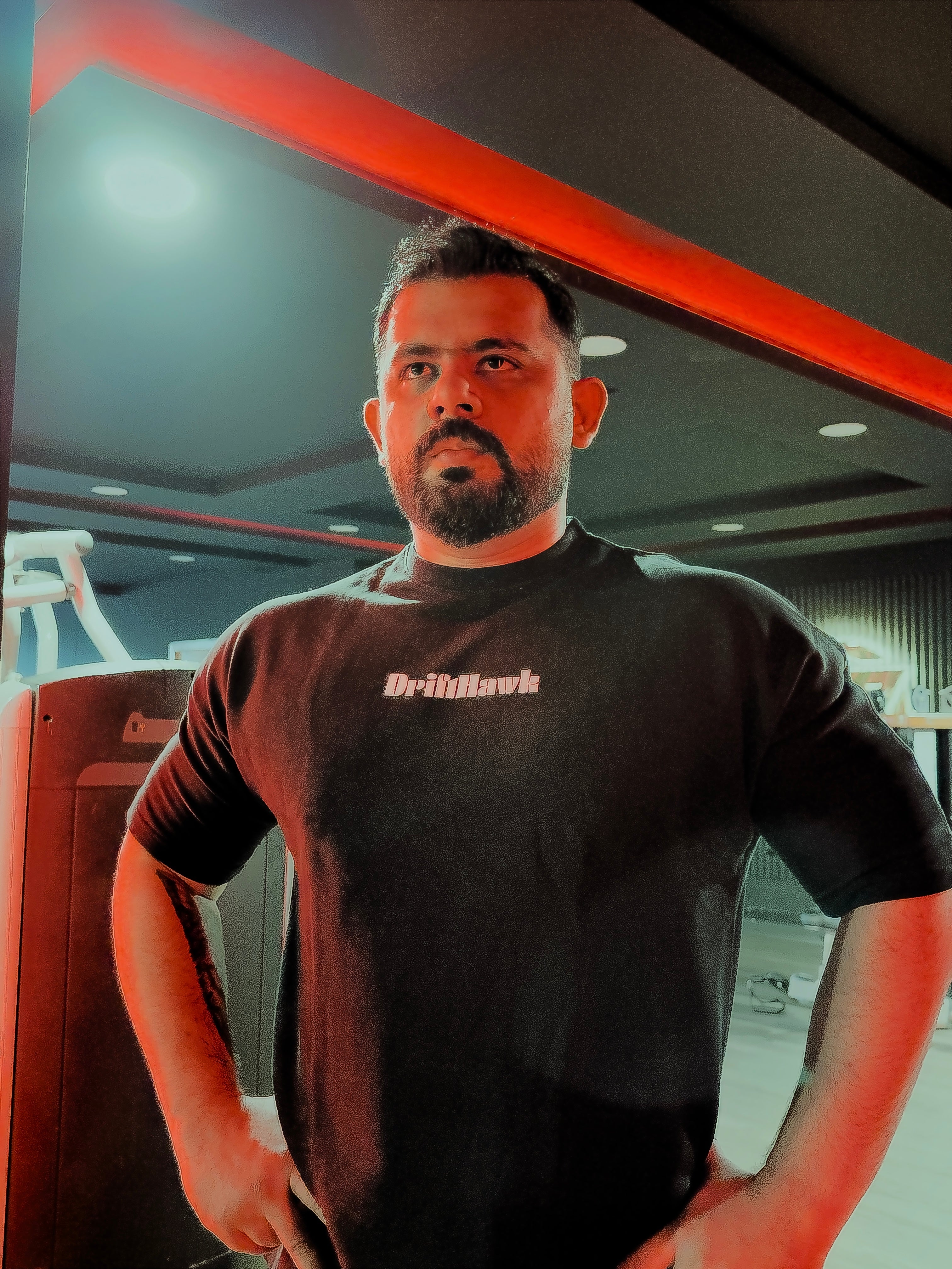 Oversized Black T‑Shirt by Drift Hawk Bold Graphic Fit