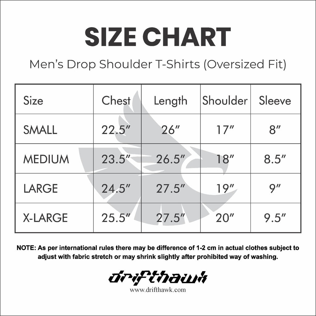 Oversized Black T‑Shirt by Drift Hawk Bold Graphic Fit