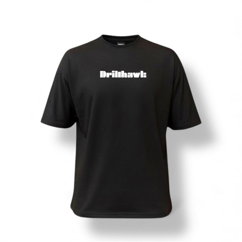 Oversized Black T‑Shirt by Drift Hawk Bold Graphic Fit